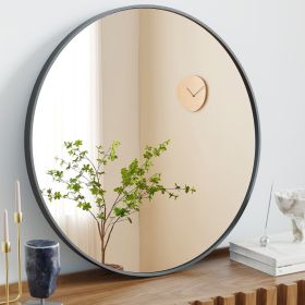 Round Wall Mirror,Bathroom Mirror Shatterproof with Hook,HD Anti-Fog for Over Sink,Entryway,Bedroom,Vanity,Gold/Black,20/24/30 Inch