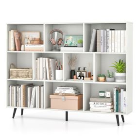 55" x 9.5" x 42" Bookcase w/ 5 Metal Legs 2 Anti-tip Devices Display Cabinet Rack