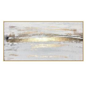 Abstract Gold Foil White Picture Canvas Painting Landscape Wall Pictures Big Posters Prints Fashion Tableaux Living Room Nordic Wall Art Decor (size: 90X120cm)