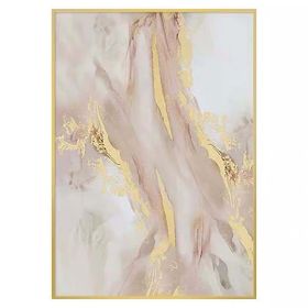Abstract Canvas Handmade Oil Painting Pink Marble Vein on Canvas Poster Nordic Home Decor Wall Picture Bedroom Decoration (size: 60X90cm)