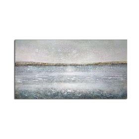 The Modern Sea View Blue Wall Art Canvas Hand Painted Sunny Abstract Painting Wall Picture for Home Office Decorations No Frame (size: 100X150cm)