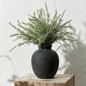 Ceramic Decorative Flower Vase | 7.48 Inch Pottery Rustic Farmhouse Boho Vase for Home Decor, Table, Living Room, Bathroom, Coffee Desk, Shelf (Color: 1007-bronze)