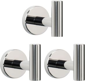 Bath Towel Hooks- SUS 304 Stainless Steel Robe Hook Holder, Heavy Duty Coat Hook for Bathroom Livingroom Hotel Kitchen Garage (Color: Chrome Finish)